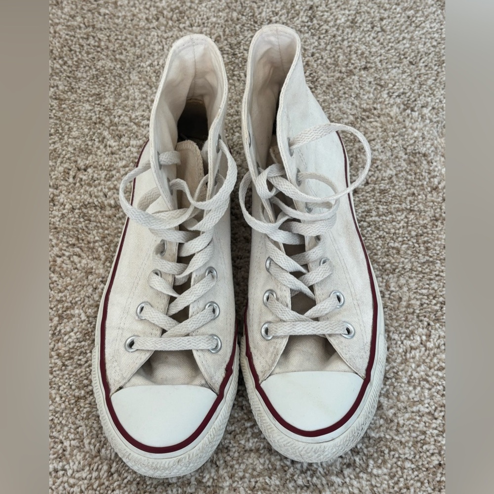 Stylish Cream High-Top Sneakers